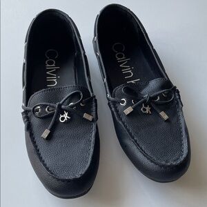 Calvin Klein Black Pebbled Loafers 8